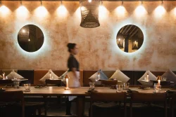 Step into our sleek modern Japanese dining room in the heart of Canggu elegant modern Japanese dining room at Billy Ho in Canggu